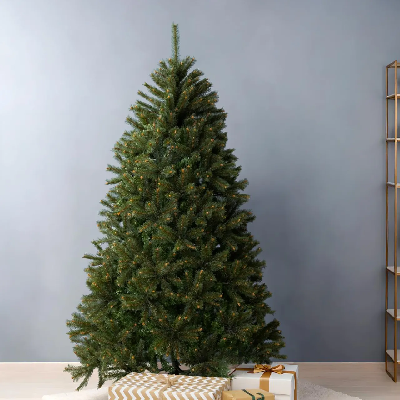 EMINZA Sapin artificiel de Noël (H210 cm) Stockholm Vert finition perlée Vert givré Hot