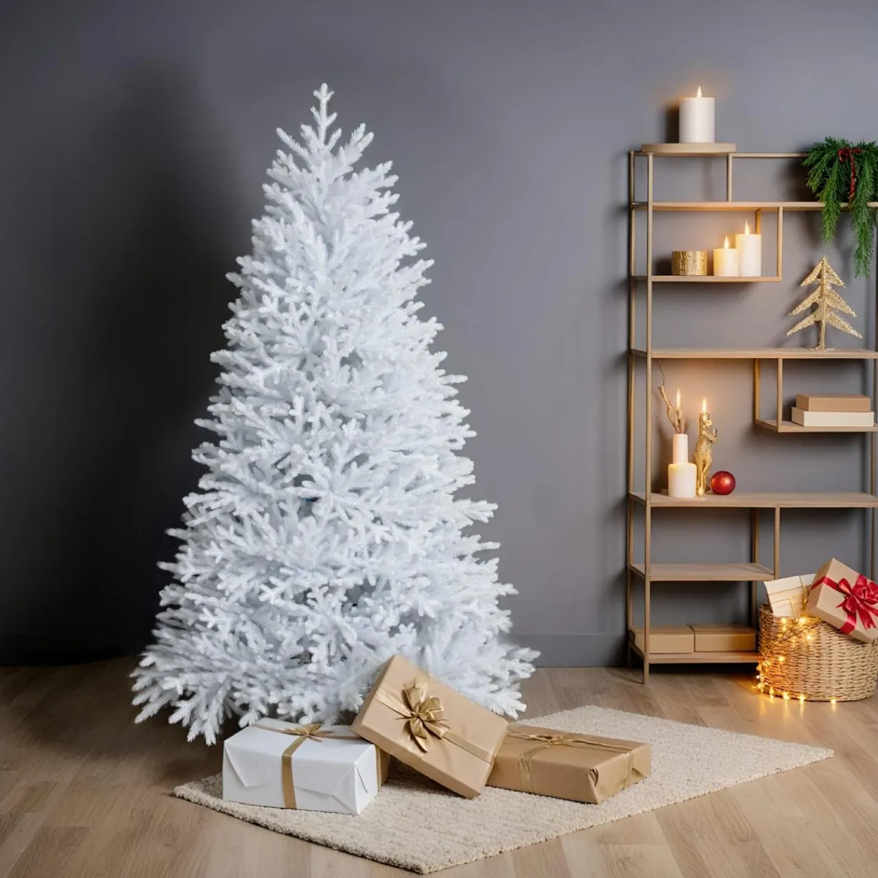 EMINZA Sapin de Noël artificiel (H180 cm) Quebec Blanc Sapin blanc Sale