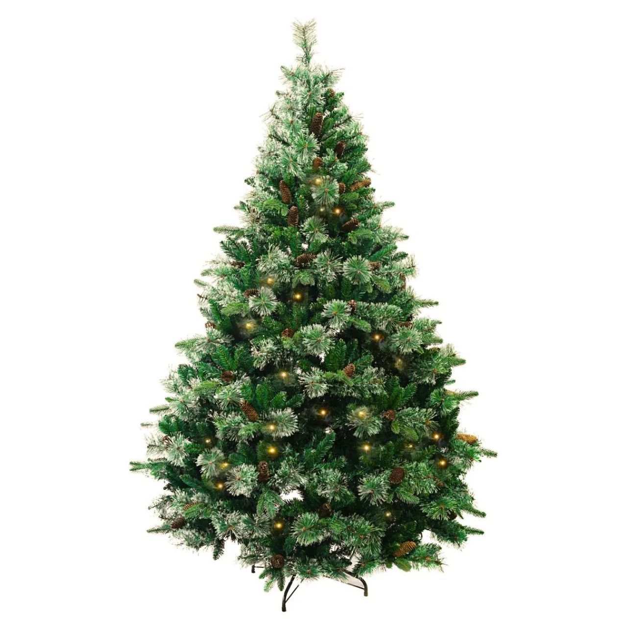 EMINZA Sapin de Noël artificiel lumineux (H210 cm) Washington Luxe Vert sapin Sapin vert lumineux Hot