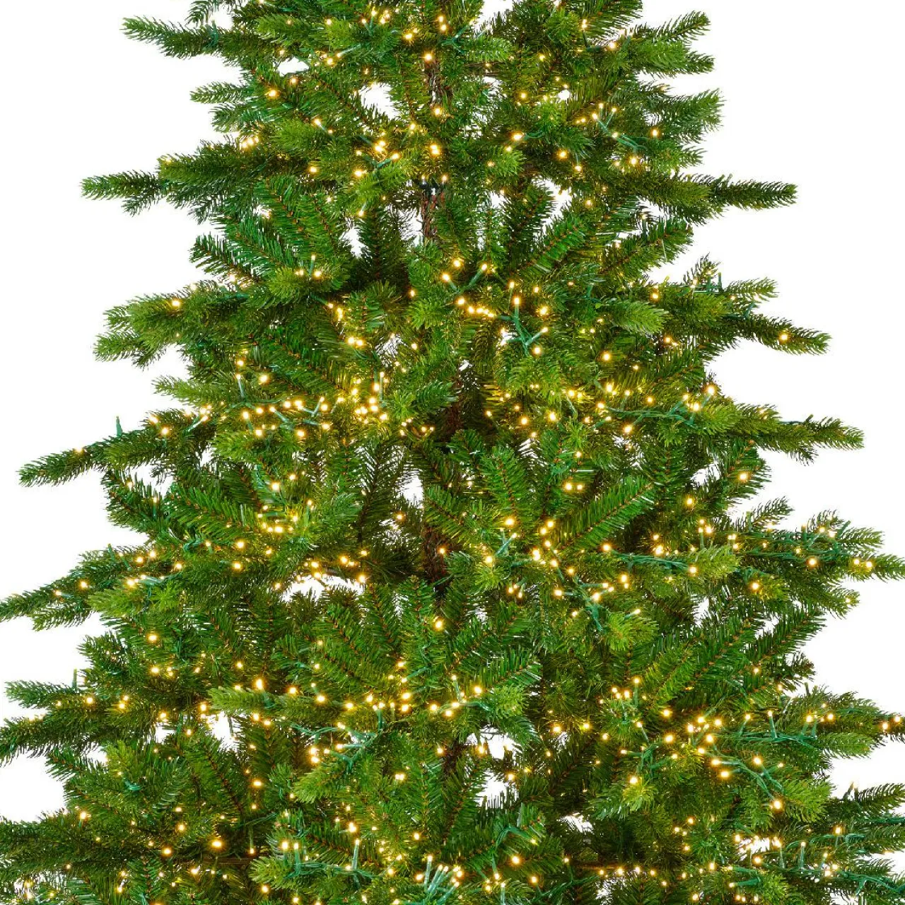 EMINZA Sapin de Noël artificiel lumineux 4000 LED (H210 cm) Caucasia Nordmann Vert sapin Sapin vert lumineux