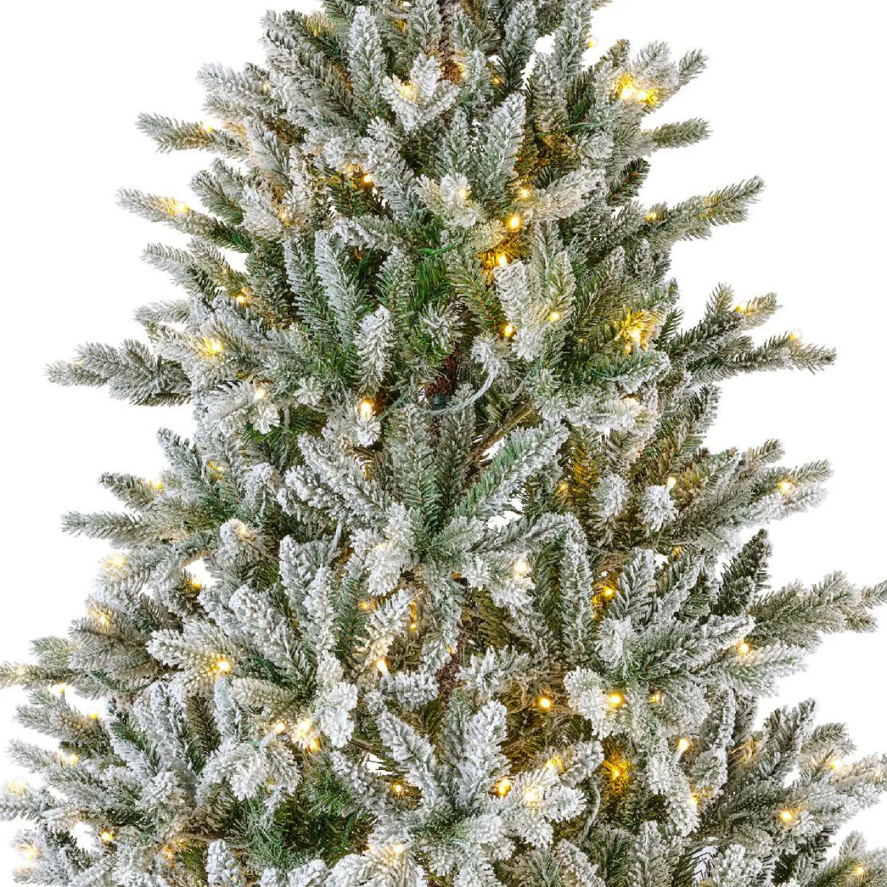 EMINZA Sapin de Noël artificiel lumineux 430 LED (H210 cm) Allix Vert enneigé Sapin enneigé lumineux New