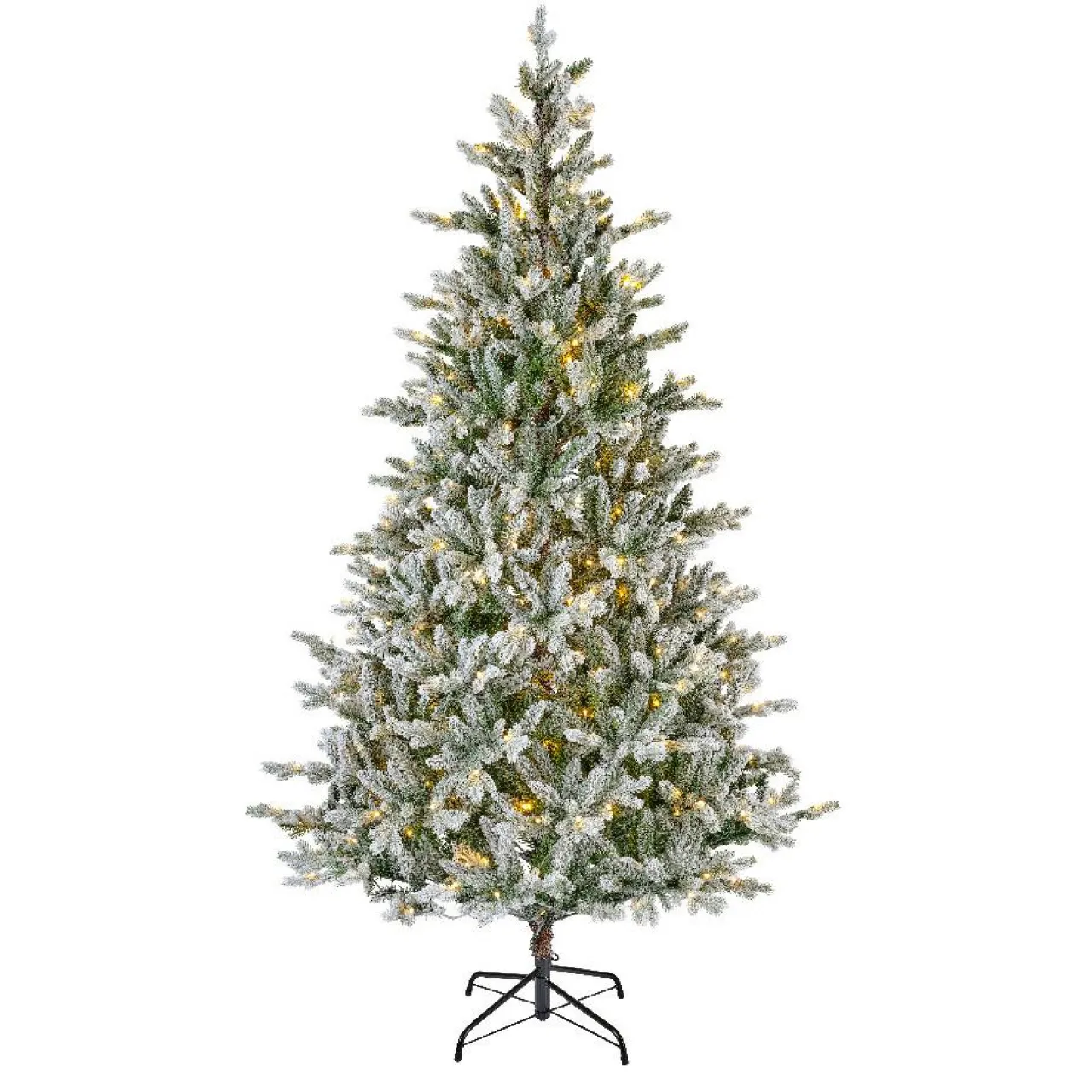 EMINZA Sapin de Noël artificiel lumineux 430 LED (H210 cm) Allix Vert enneigé Sapin enneigé lumineux New