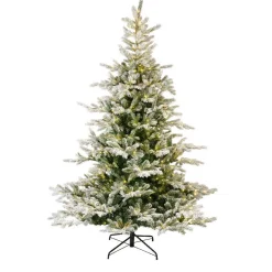 EMINZA Sapin de Noël artificiel lumineux 550 LED (H210 cm) Glorious Vert enneigé Sapin enneigé lumineux Best