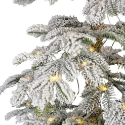 EMINZA Sapin de Noël artificiel lumineux 250 LED (H240 cm) Sierra Vert enneigé Sapin enneigé lumineux Outlet
