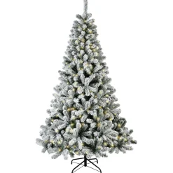 EMINZA Sapin de Noël artificiel lumineux 640 LED (H300 cm) King Vert enneigé Sapin enneigé lumineux Outlet