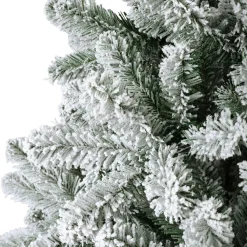 EMINZA Sapin de Noël artificiel lumineux 320 LED (H210 cm) King Vert enneigé Sapin enneigé lumineux Clearance