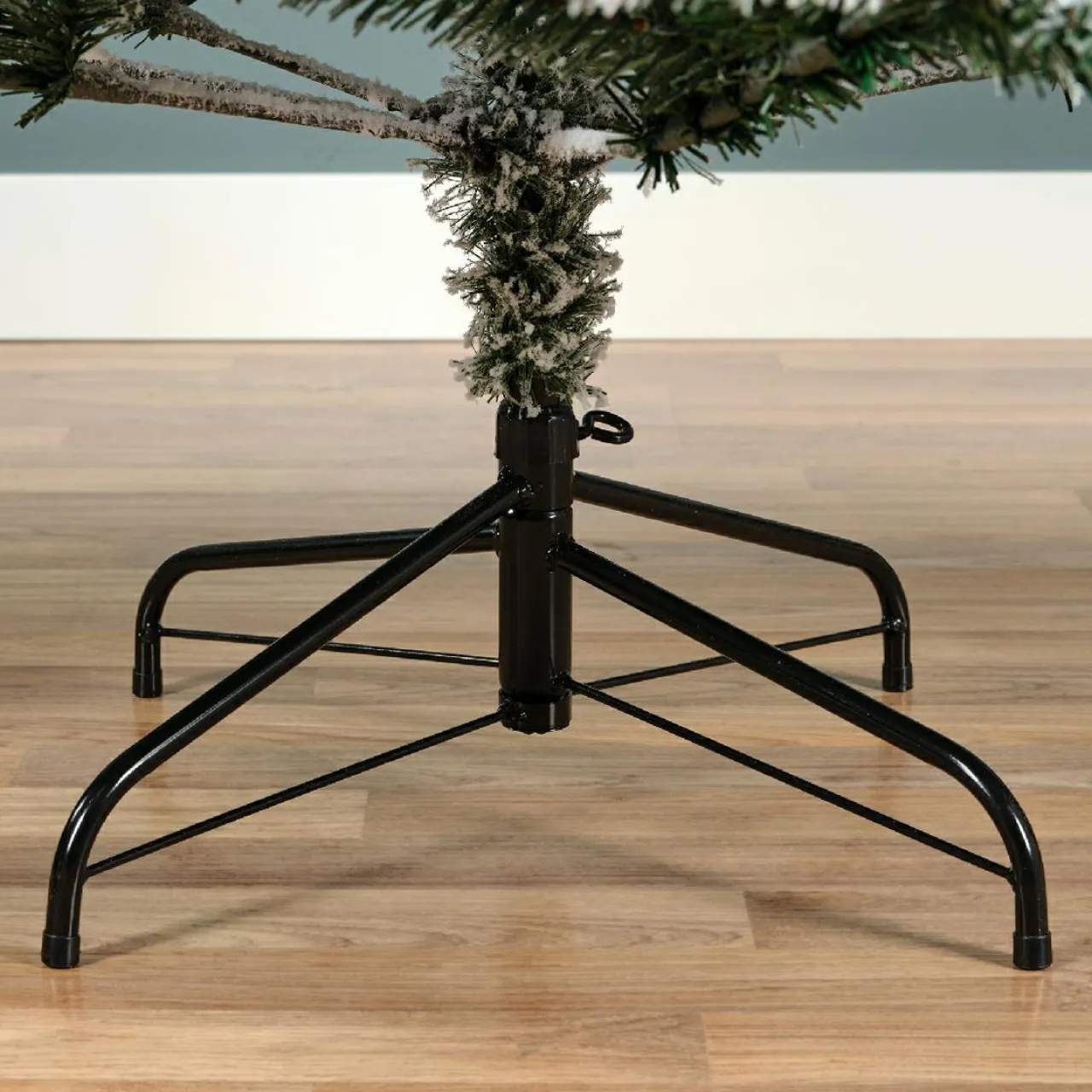 EMINZA Sapin de Noël artificiel lumineux 320 LED (H210 cm) King Vert enneigé Sapin enneigé lumineux Clearance