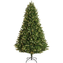 EMINZA Sapin de Noël artificiel lumineux 400 LED (H210 cm) Barrow Vert sapin Sapin vert lumineux Hot