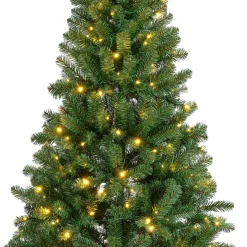 EMINZA Sapin de Noël artificiel lumineux 320 LED (H210 cm) King Vert sapin Sapin vert lumineux Hot