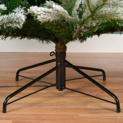 EMINZA Sapin de Noël artificiel lumineux 400 LED (H180 cm) Glorious Vert enneigé Sapin enneigé lumineux