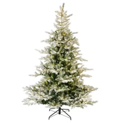 EMINZA Sapin de Noël artificiel lumineux 400 LED (H180 cm) Glorious Vert enneigé Sapin enneigé lumineux