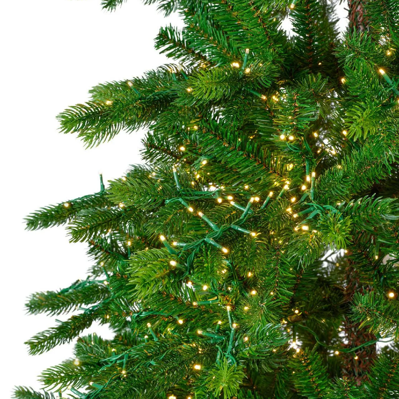 EMINZA Sapin de Noël artificiel lumineux 3000 LED (H180 cm) Caucasia Nordmann Vert sapin Sapin vert lumineux