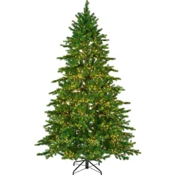 EMINZA Sapin de Noël artificiel lumineux 3000 LED (H180 cm) Caucasia Nordmann Vert sapin Sapin vert lumineux