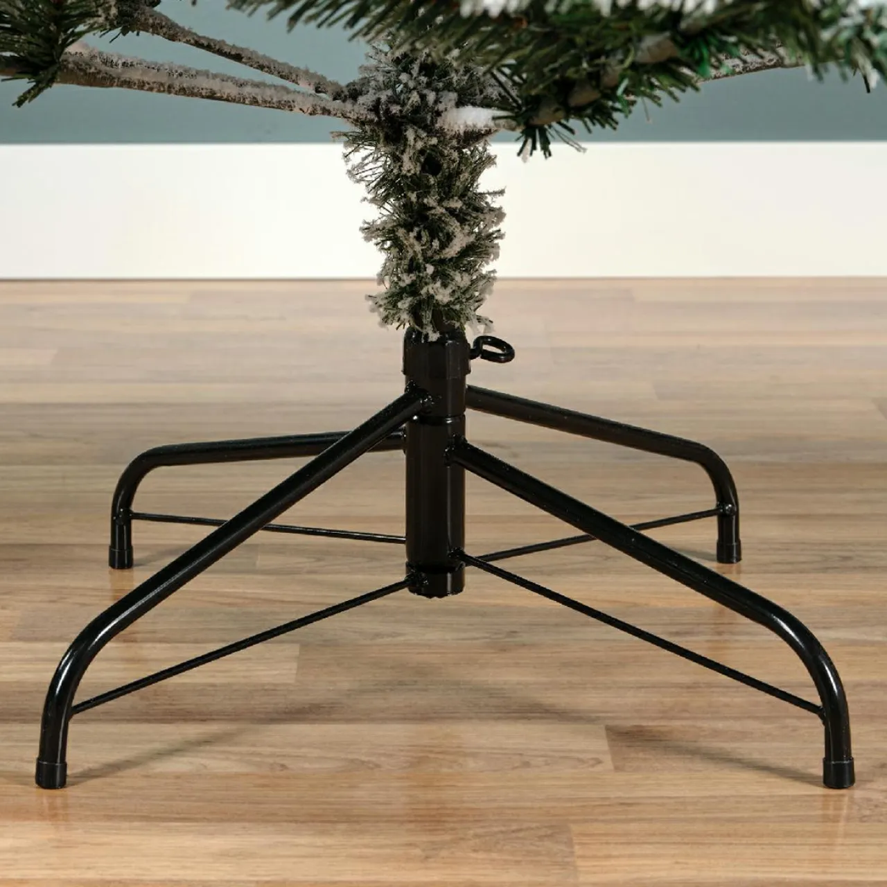 EMINZA Sapin de Noël artificiel lumineux 200 LED (H150 cm) King Vert enneigé Sapin enneigé lumineux Best