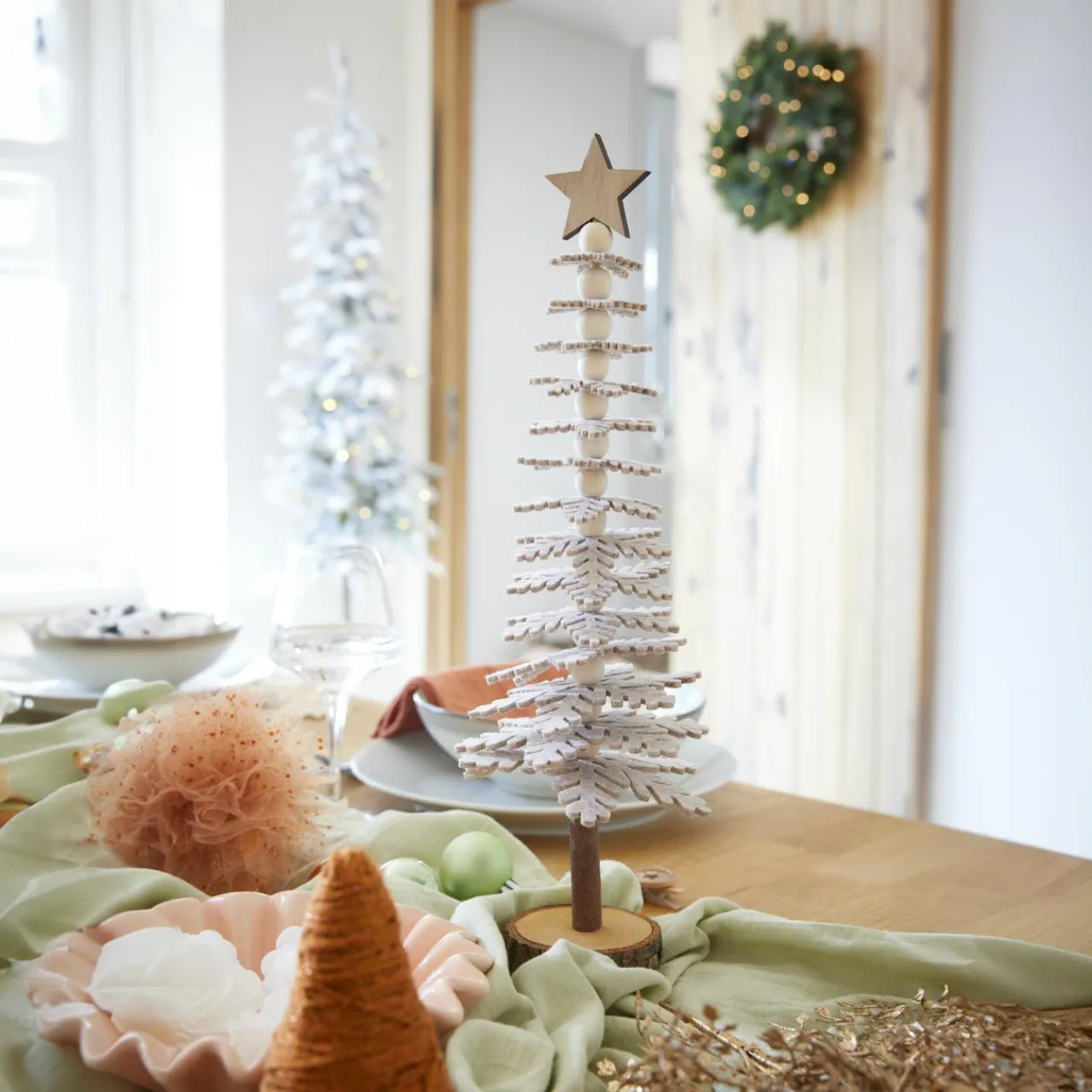 KAEMINGK Sapin de Noël en feutrine à poser (H37 cm) Esprit chalet Gris Clearance