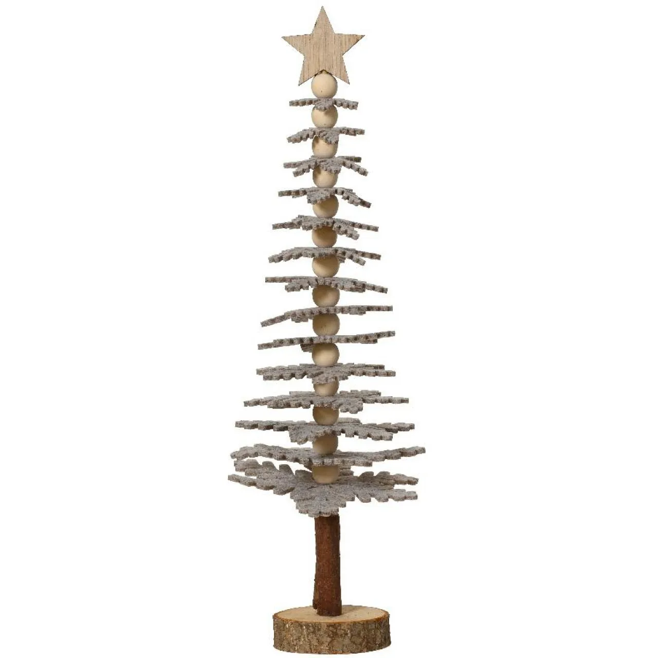 KAEMINGK Sapin de Noël en feutrine à poser (H37 cm) Esprit chalet Gris Clearance