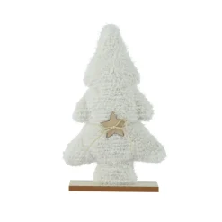 KAEMINGK Sapin de Noël fausse fourrure à poser (H38 cm) Neige he Blanc Discount