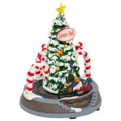 JJA Sapin de Noël lumineux et animé à piles (H24 cm) Arches sucre d'orge Multicolore Sale