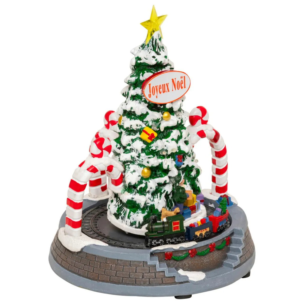 JJA Sapin de Noël lumineux et animé à piles (H24 cm) Arches sucre d'orge Multicolore Sale