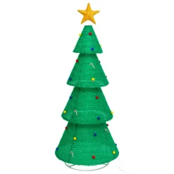 JJA Sapin de Noël lumineux 200 LED (H188 cm) Grande étoile Blanc froid Vert Clearance