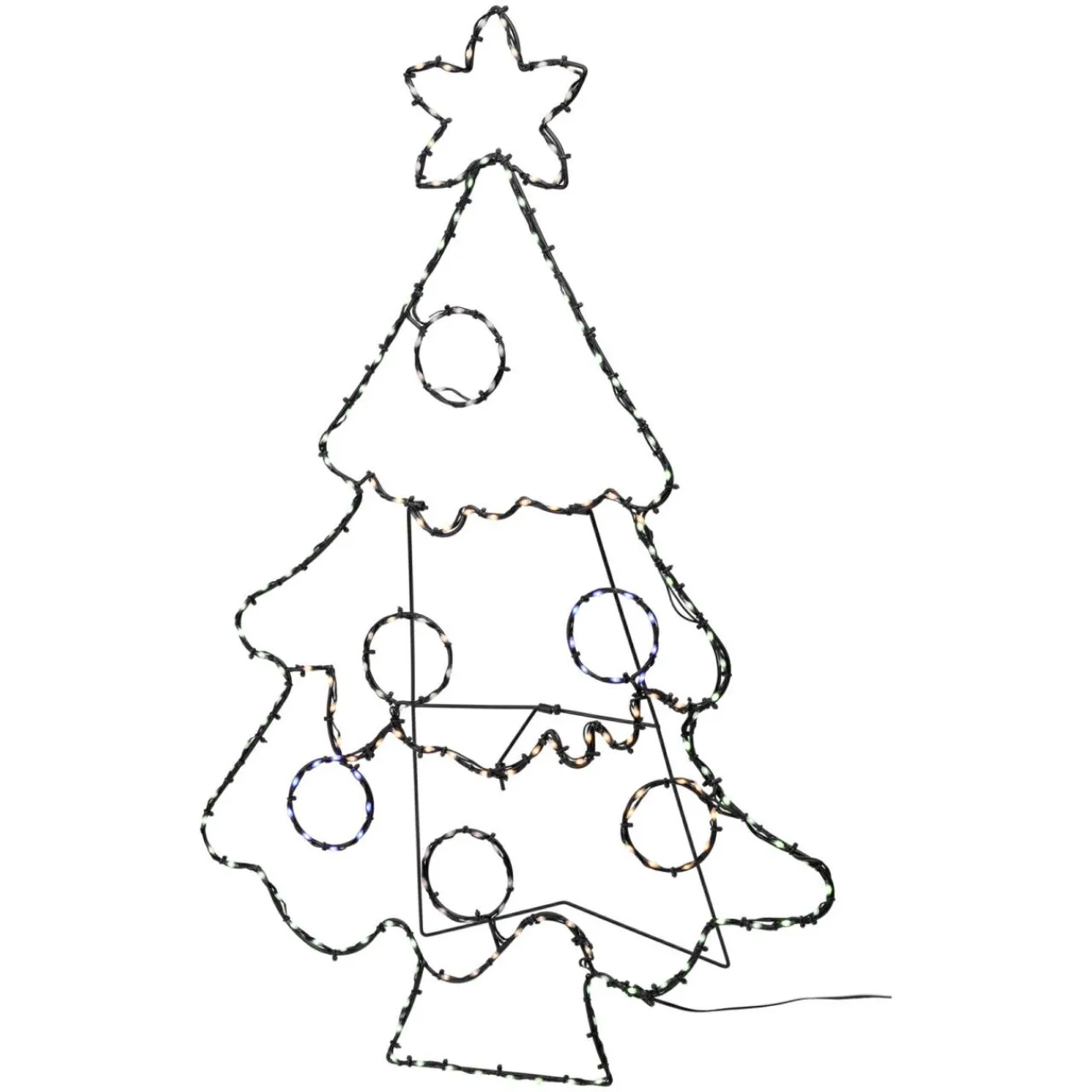 KOOPMAN Sapin de Noël lumineux 201 LED (H80 cm) Néon effet flash Multicolore