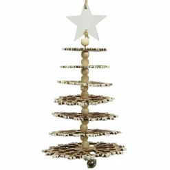 KAEMINGK Sapin de Noël à suspendre en bois (H21 cm) Valdo Blanc Clearance