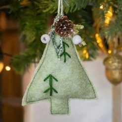 KAEMINGK Sapin en feutrine à suspendre (H13 cm) Alpin Menthe blanche Vert menthe Online