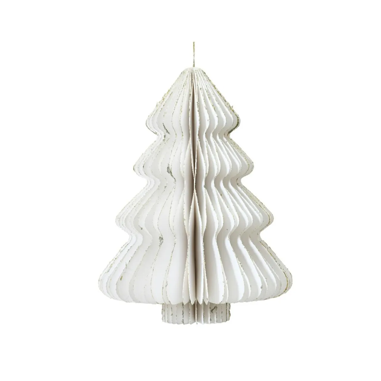 KAEMINGK Sapin en papier à suspendre (H15 cm) Fermeture Magnétique Blanc Discount