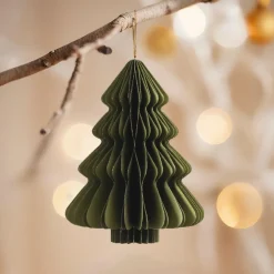 KAEMINGK Sapin en papier à suspendre (H15 cm) Fermeture Magnétique Vert romarin Online