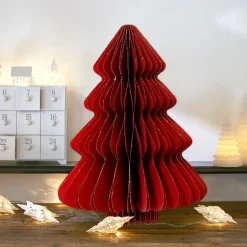 KAEMINGK Sapin en papier à suspendre (H40 cm) fermeture Magnétique Rouge Best