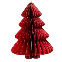 KAEMINGK Sapin en papier à suspendre (H15 cm) fermeture Magnétique Rouge Best