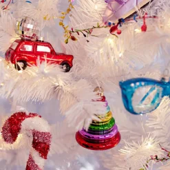 KAEMINGK Sapin en verre à suspendre (H10 cm) Noël joyeux Multicouleur Multicolore