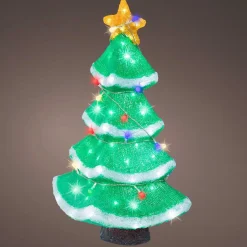 EMINZA Sapin lumineux 120 LED (H56 cm) Étoile scintillante Blanc froid Vert Best