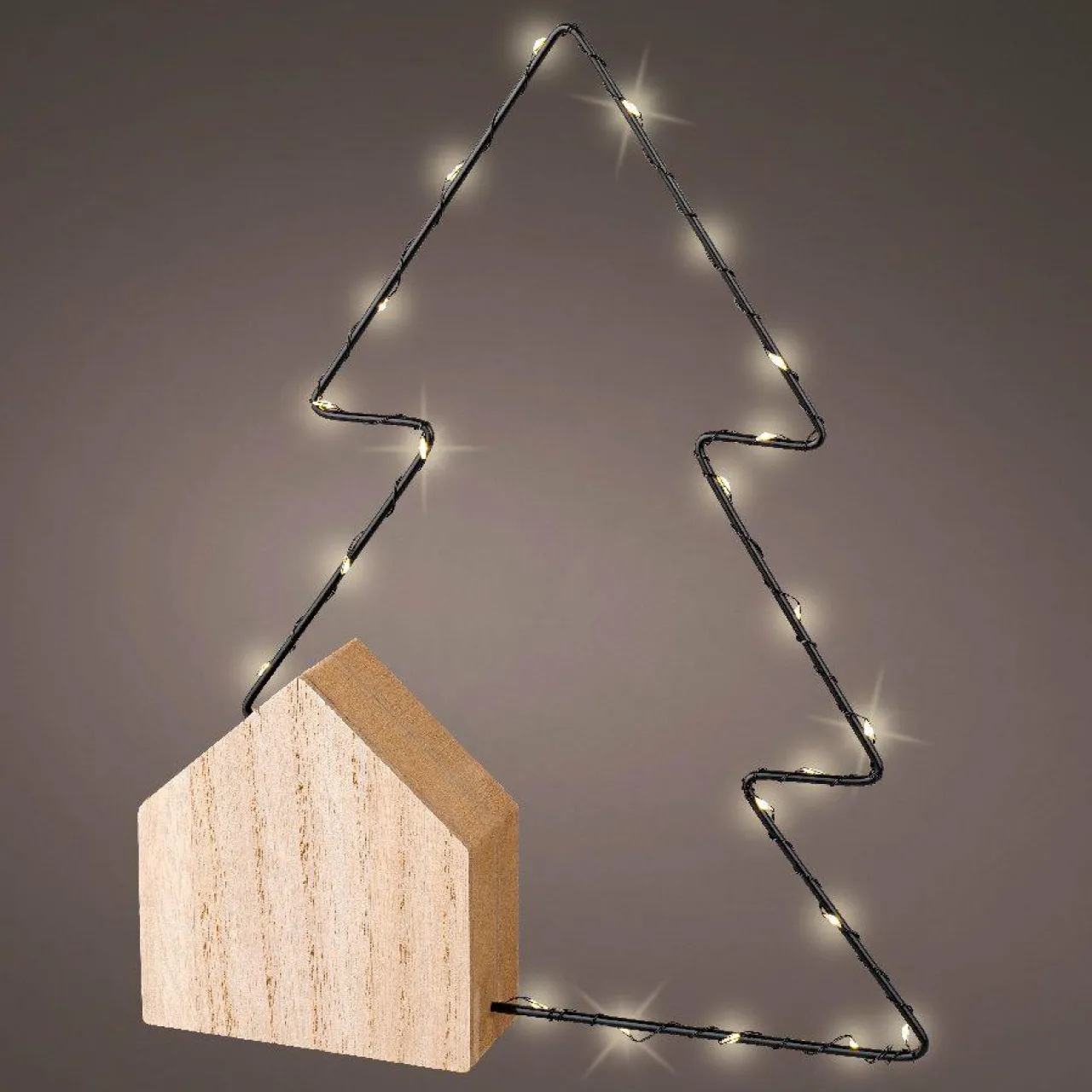 KAEMINGK Sapin lumineux à piles 22 LED (H30 cm) Alpina Blanc chaud Best