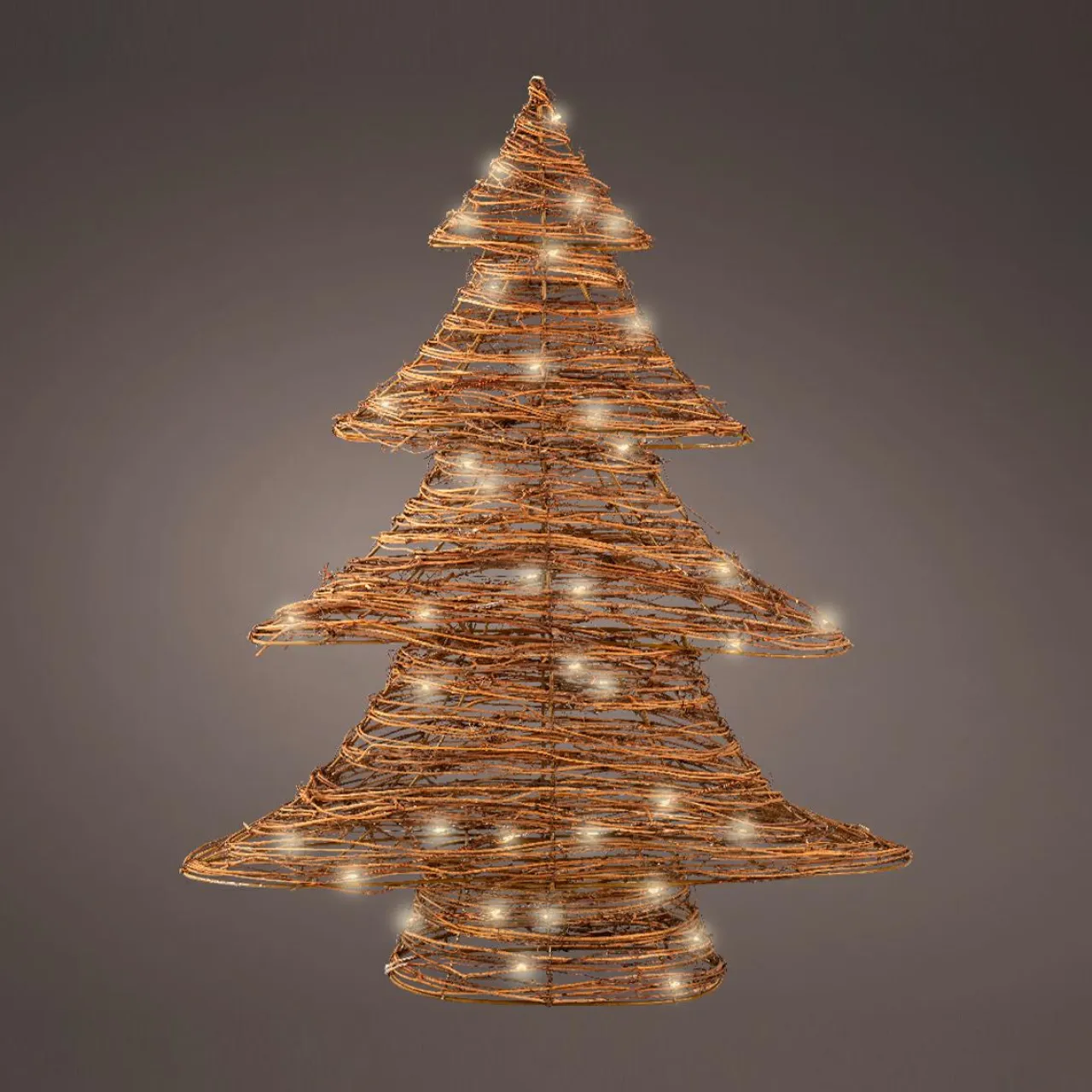 KAEMINGK Sapin lumineux à piles 30 LED (H40 cm) Christmas Rotin Blanc chaud Naturel Sale