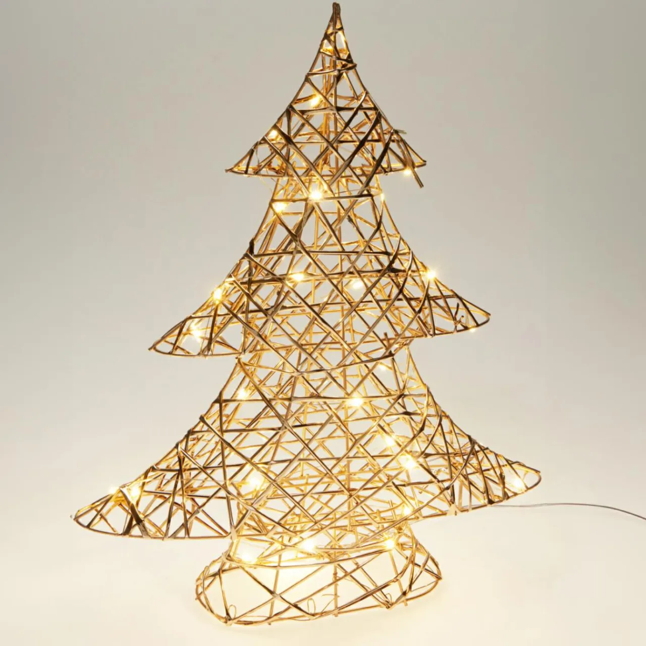 KOOPMAN Sapin lumineux à piles 30 LED (H40 cm) Féerie de Noël Blanc Chaud doré Clearance