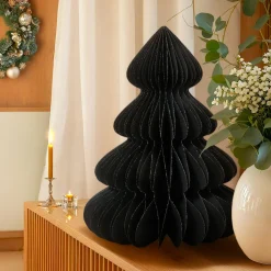 KAEMINGK Sapin papier à poser (H60 cm) Fermeture Magnétique Noir Discount