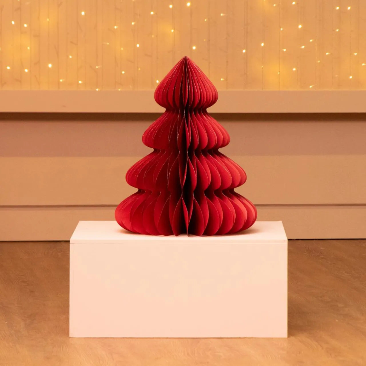 KAEMINGK Sapin papier à poser (H60 cm) Fermeture Magnétique Rouge