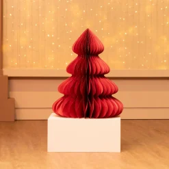 KAEMINGK Sapin papier à poser (H90 cm) Fermeture Magnétique Rouge Clearance