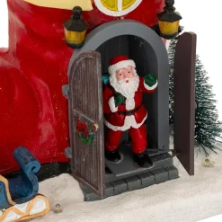 JJA Scène de vie animée et musicale (H22 cm) Botte du Père Noël Multicolore Best