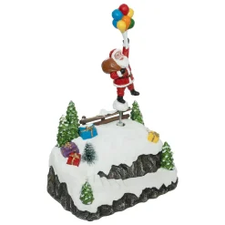 FEERIC LIGHTS Scène de vie illuminée et animée (H22 cm) Envol du Père Noël