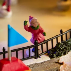 KAEMINGK Scène de vie illuminée et musicale Patinoire extérieure Discount