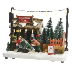 KAEMINGK Scène de vie illuminée à piles Marché de Noël Online