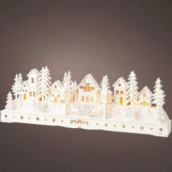 KAEMINGK Scène de vie lumineuse à piles en bois (45 x H15 cm) Village enchanté Online