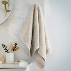 EMINZA Serviette de bain coton bio (50 x 90 cm) Méline pampa Beige Hot
