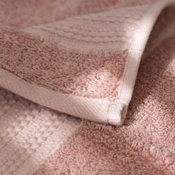 EMINZA Serviette de bain coton bio (30 x 50 cm) Méline Rose Pêche Sale