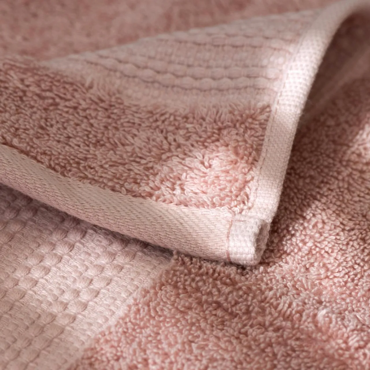 EMINZA Serviette de bain coton bio (50 x 90 cm) Méline Rose Pêche Hot