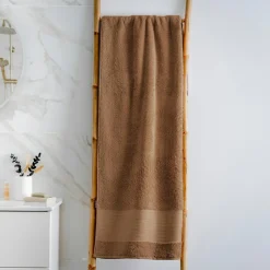 EMINZA Serviette de bain coton bio (90 x 150 cm) Méline Camel