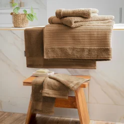EMINZA Serviette de bain coton bio (90 x 150 cm) Méline Camel