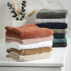 EMINZA Serviette de bain coton bio (70 x 130 cm) Méline Bleu nuit Outlet